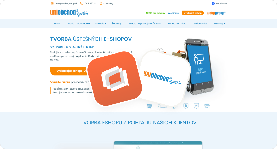 UniObchod AI chatbot Talkees