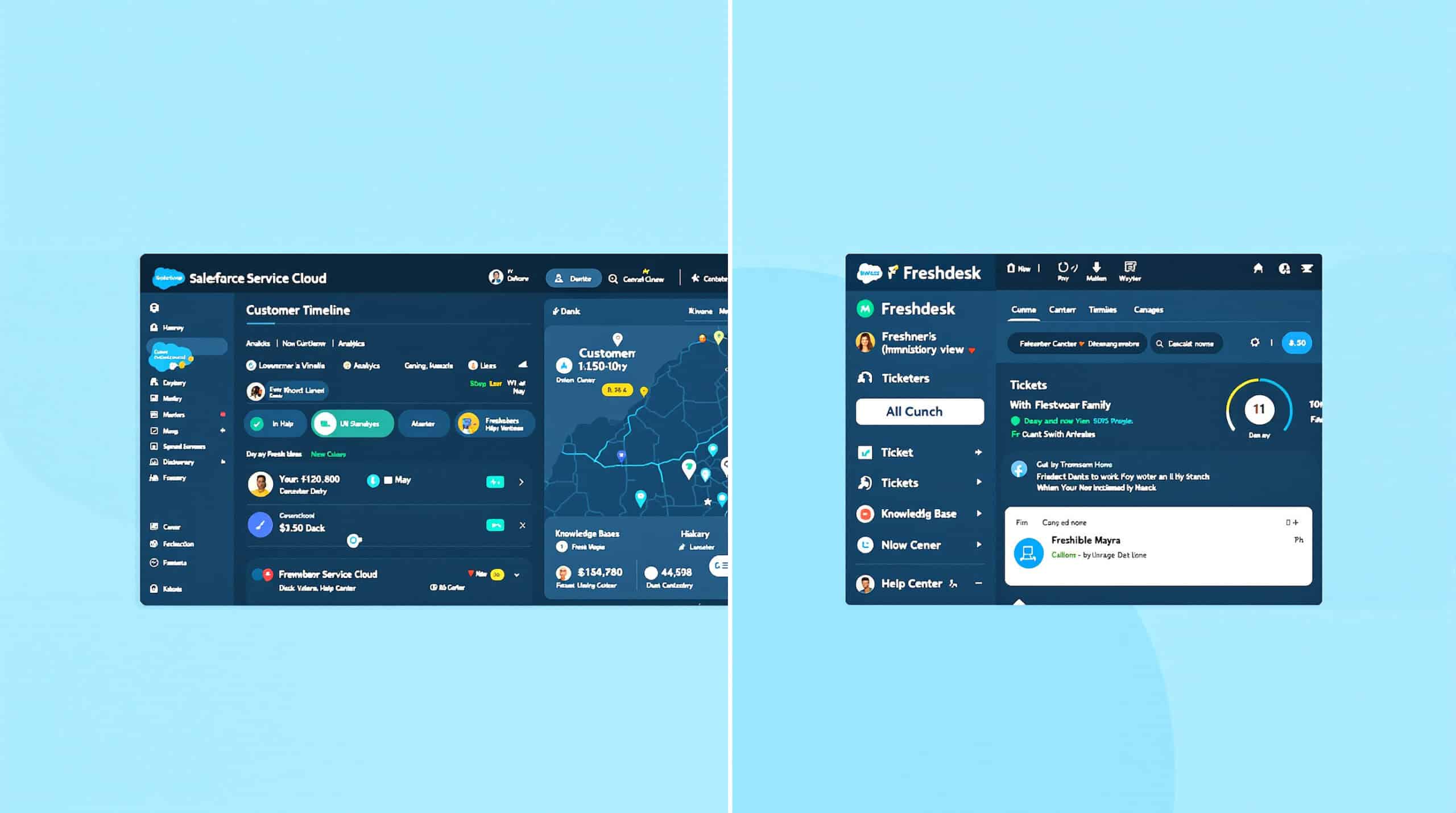 Salesforce Service Cloud vs Freshdesk: End-to-End Enterprise Service