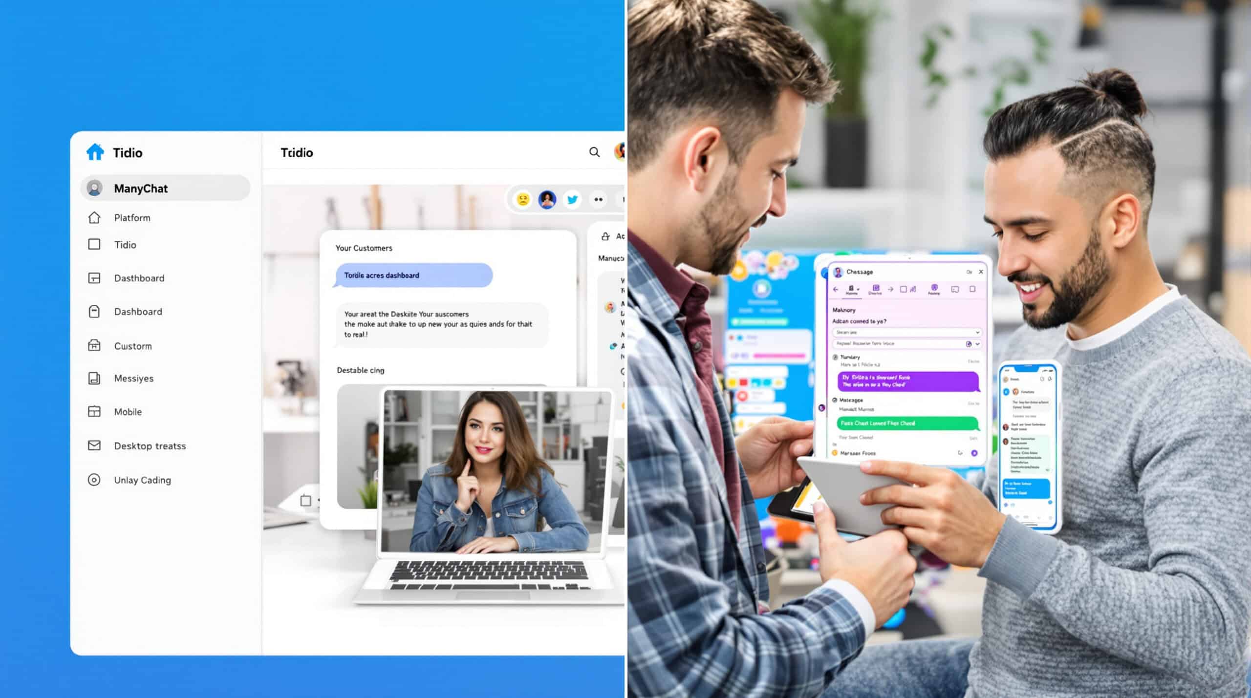 Tidio vs ManyChat: Website Live Chat First